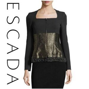 Escada Birkan Women's Beaded Trim Jacket–Brand New